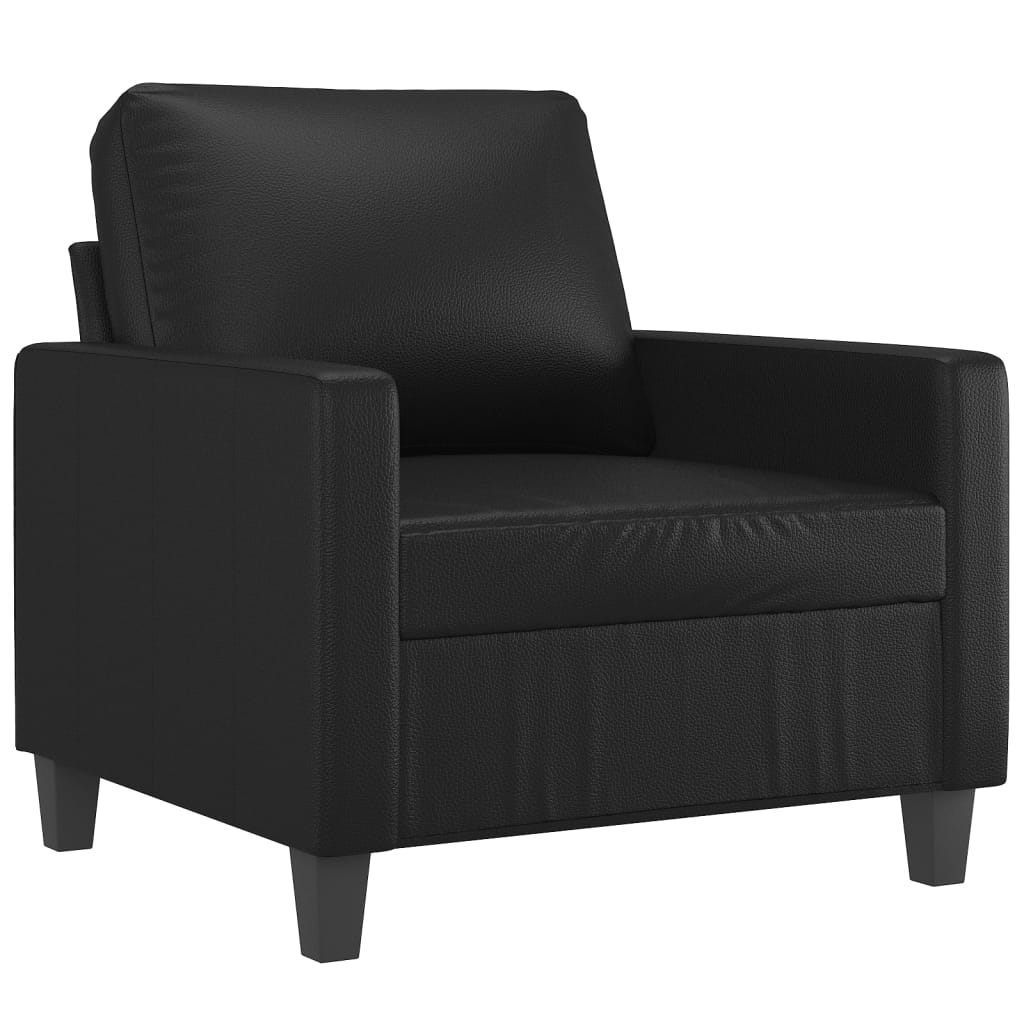 Fauteuil avec repose-pied Noir 60 cm Similicuir - XIOS