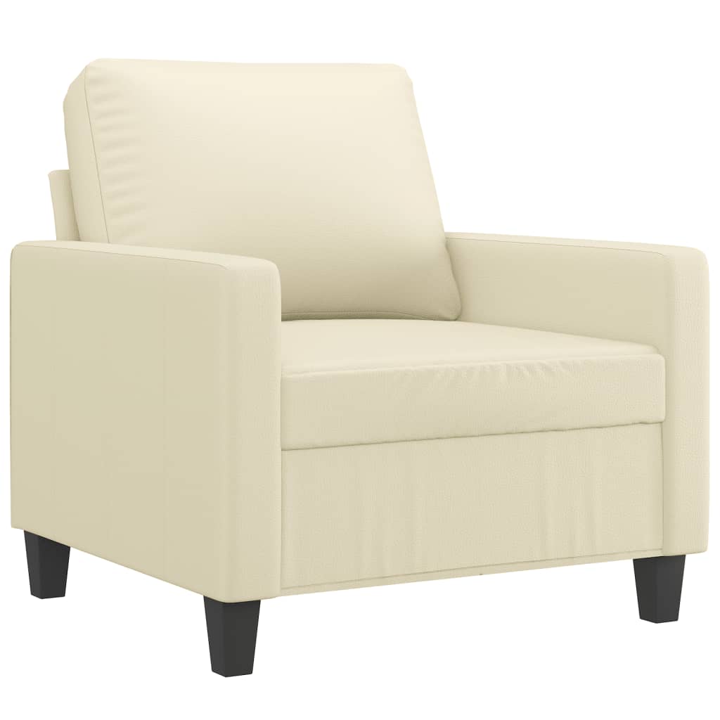 Fauteuil avec repose-pied Crème 60 cm Similicuir - XIOS