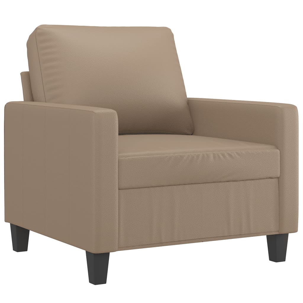 Fauteuil avec repose-pied Cappuccino 60 cm Similicuir - XIOS