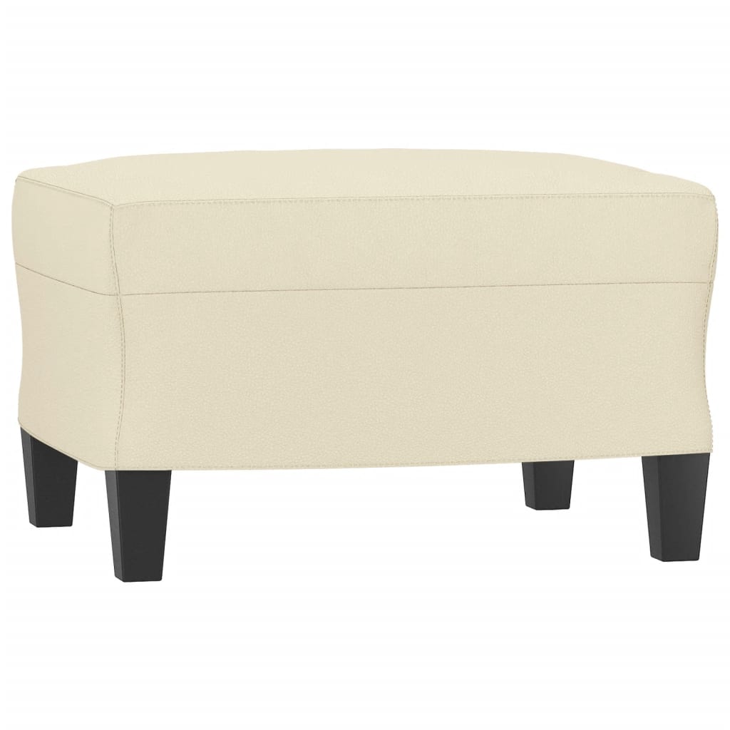 Canapé à 3 places avec repose-pieds Crème 180 cm Similicuir - XIOS