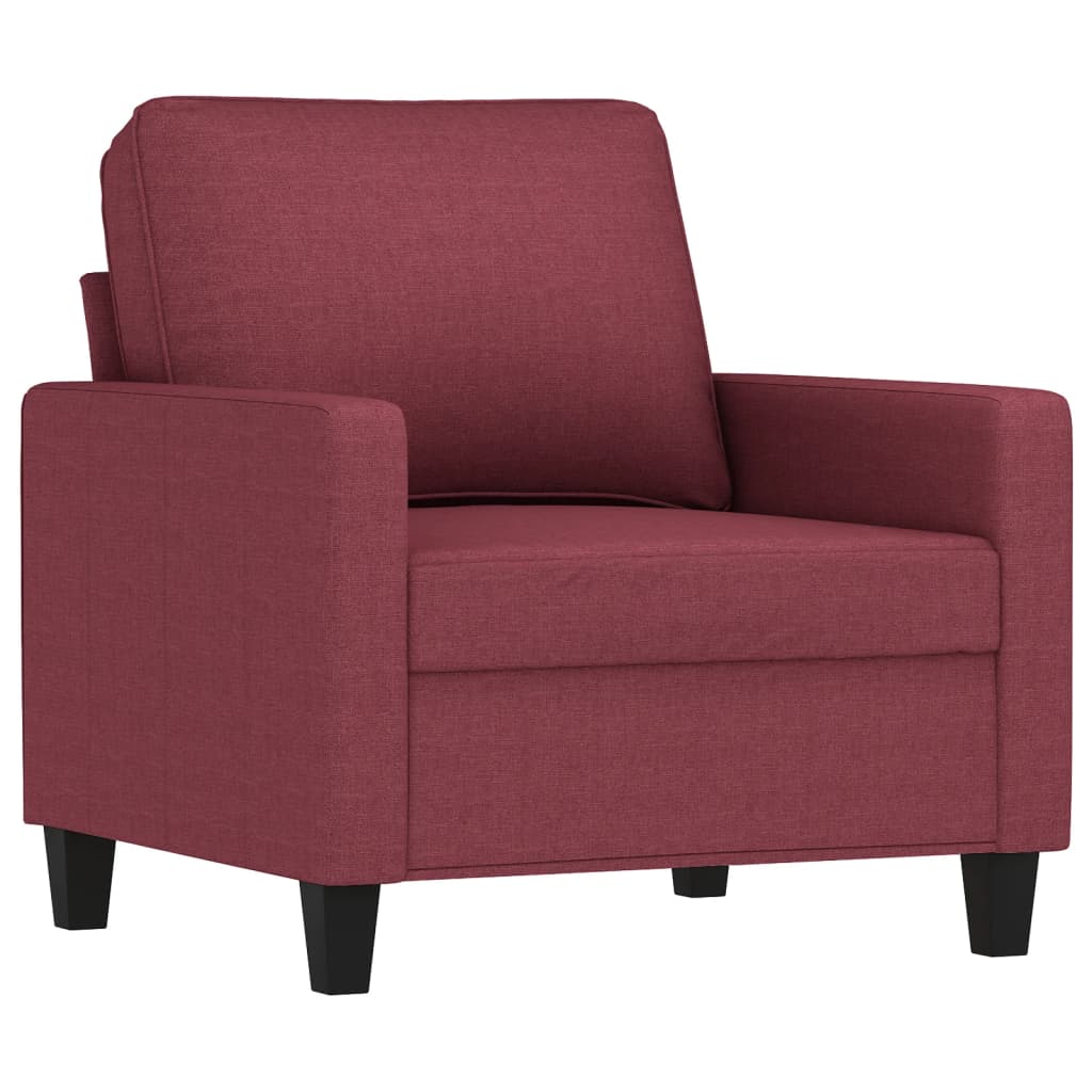 Fauteuil avec repose-pied Rouge bordeaux 60 cm Tissu - XIOS