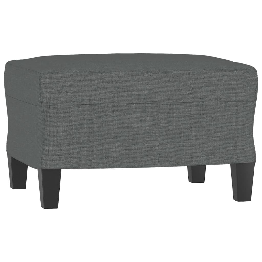 Canapé à 3 places avec repose-pieds Gris foncé 180 cm Tissu - XIOS