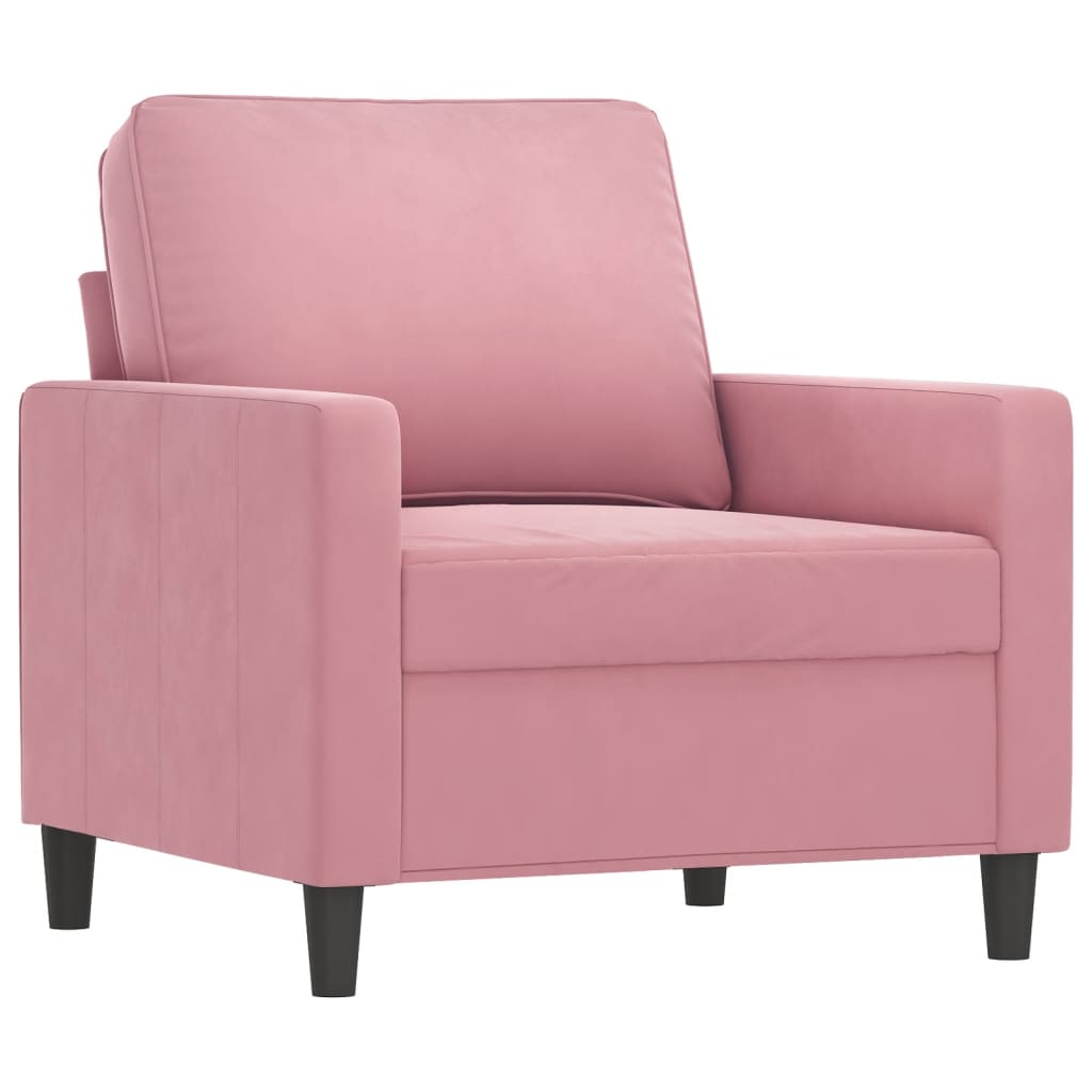 Fauteuil avec repose-pied Rose 60 cm Velours - XIOS