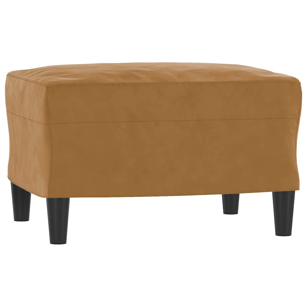 Fauteuil avec repose-pied Marron 60 cm Velours - XIOS