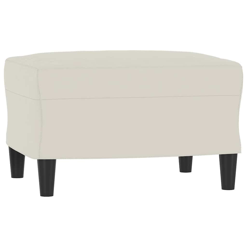 Fauteuil avec repose-pied Crème 60 cm Velours