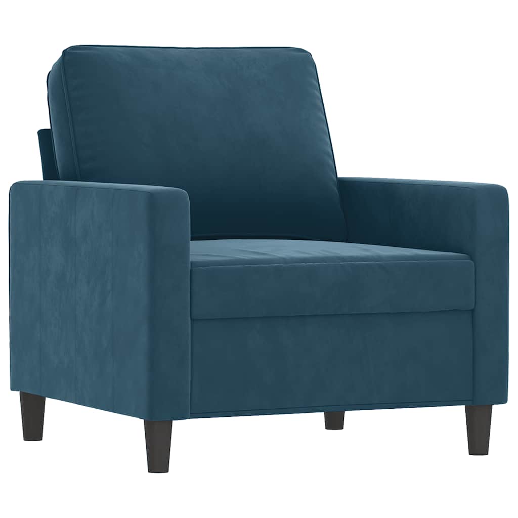 Fauteuil avec repose-pied Bleu 60 cm Velours - XIOS