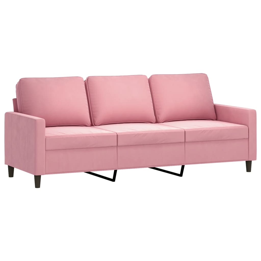 Canapé à 3 places avec repose-pieds Rose 180 cm Velours - XIOS