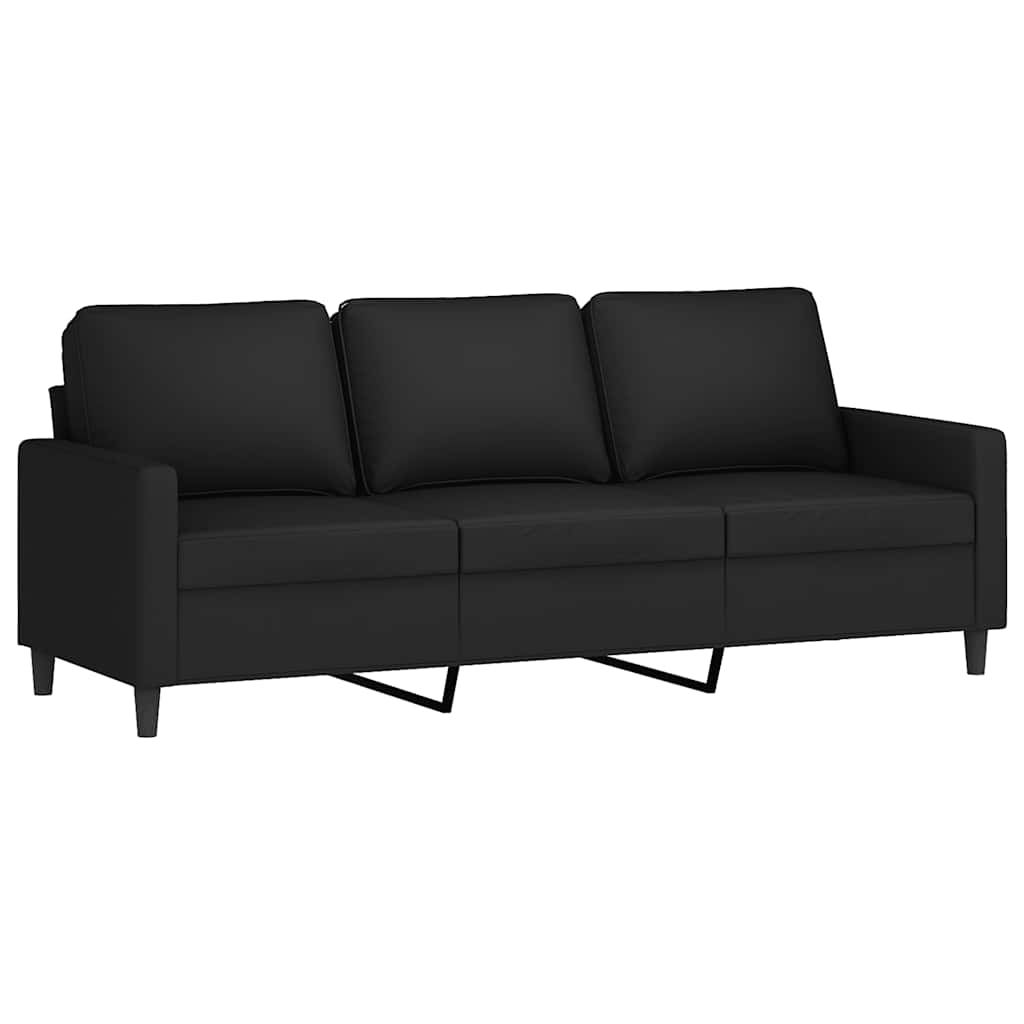 Canapé à 3 places avec repose-pieds Noir 180 cm Velours - XIOS