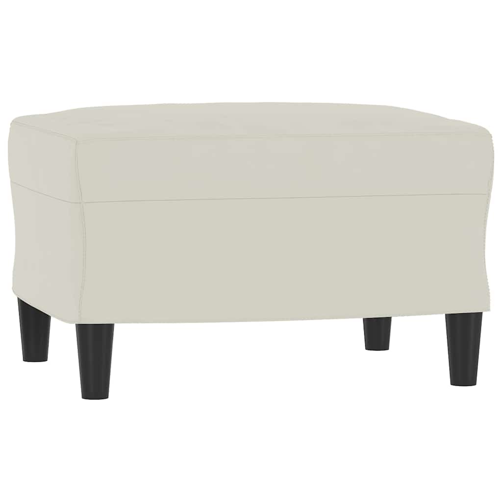 Canapé à 3 places avec repose-pieds Crème 180 cm Velours - XIOS
