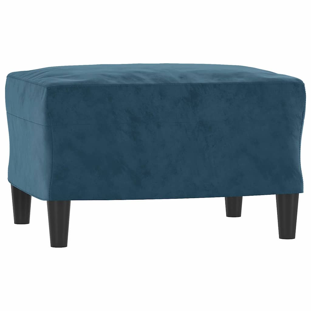 Canapé à 3 places avec repose-pieds Bleu 180 cm Velours - XIOS