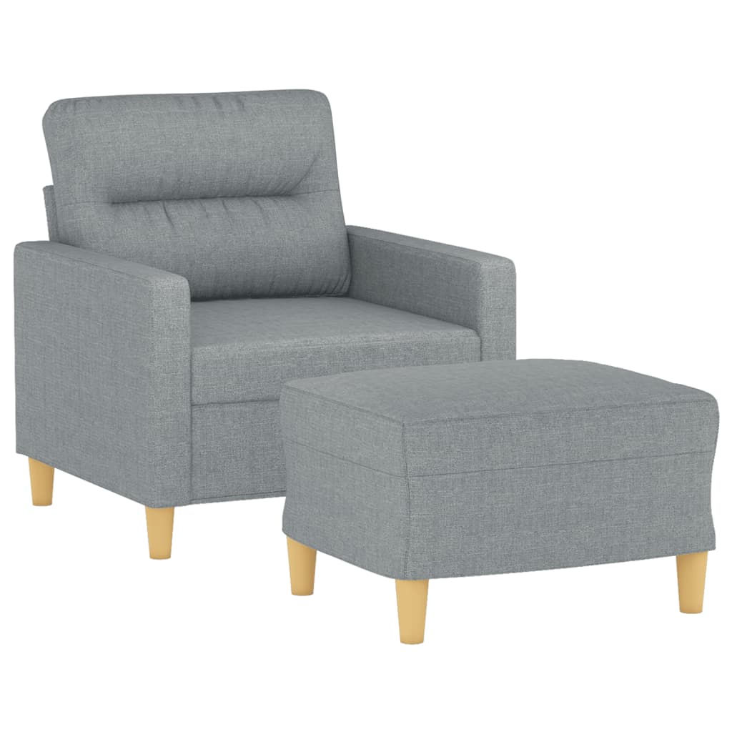 Fauteuil avec repose-pied Gris clair 60 cm Tissu - XIOS