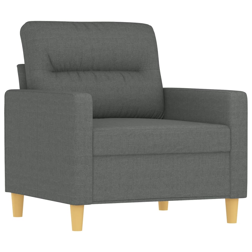 Fauteuil avec repose-pied Gris foncé 60 cm Tissu - XIOS