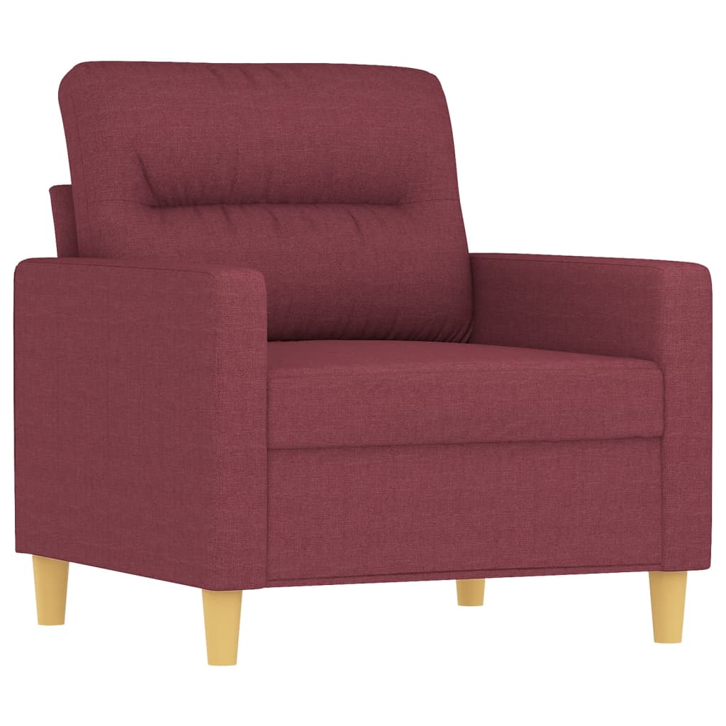 Fauteuil avec repose-pied Rouge bordeaux 60 cm Tissu - XIOS