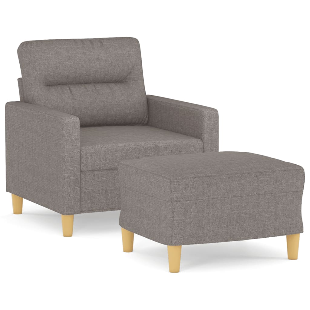 Fauteuil avec repose-pied Taupe 60 cm Tissu - XIOS