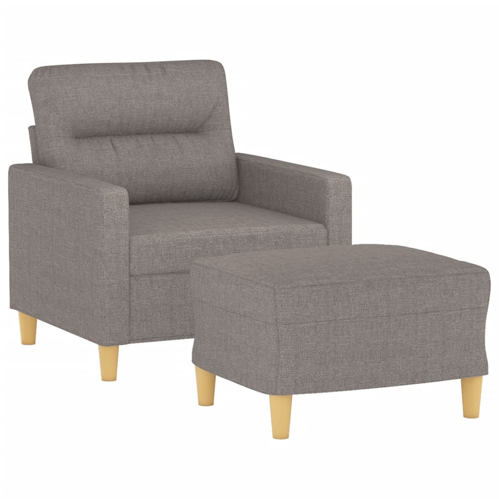 Fauteuil avec repose-pied Taupe 60 cm Tissu - XIOS