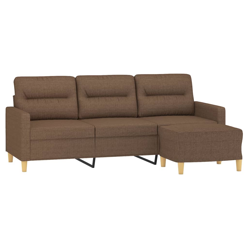 Canapé à 3 places avec repose-pieds Marron 180 cm Tissu - XIOS