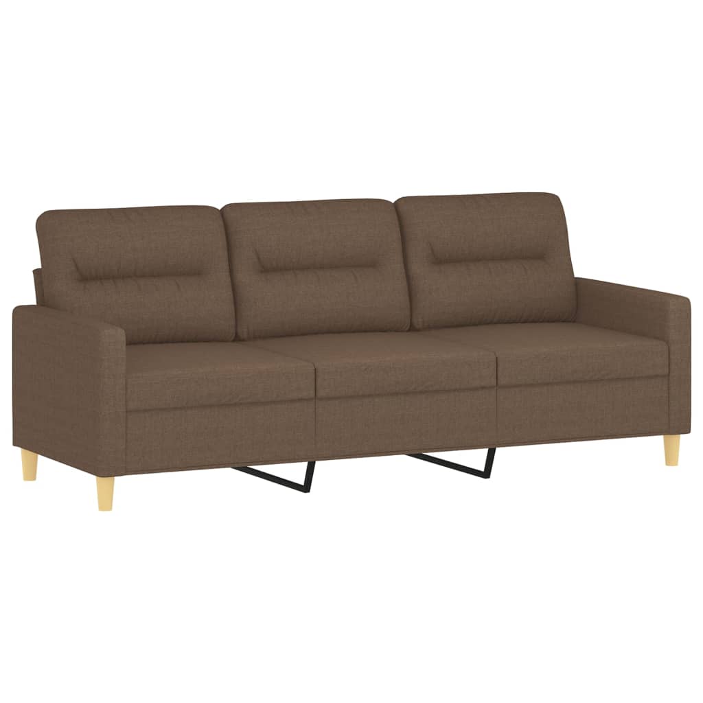 Canapé à 3 places avec repose-pieds Marron 180 cm Tissu - XIOS