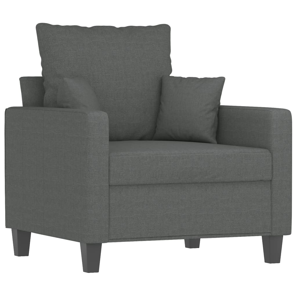 Fauteuil avec repose-pied Gris foncé 60 cm Tissu - XIOS