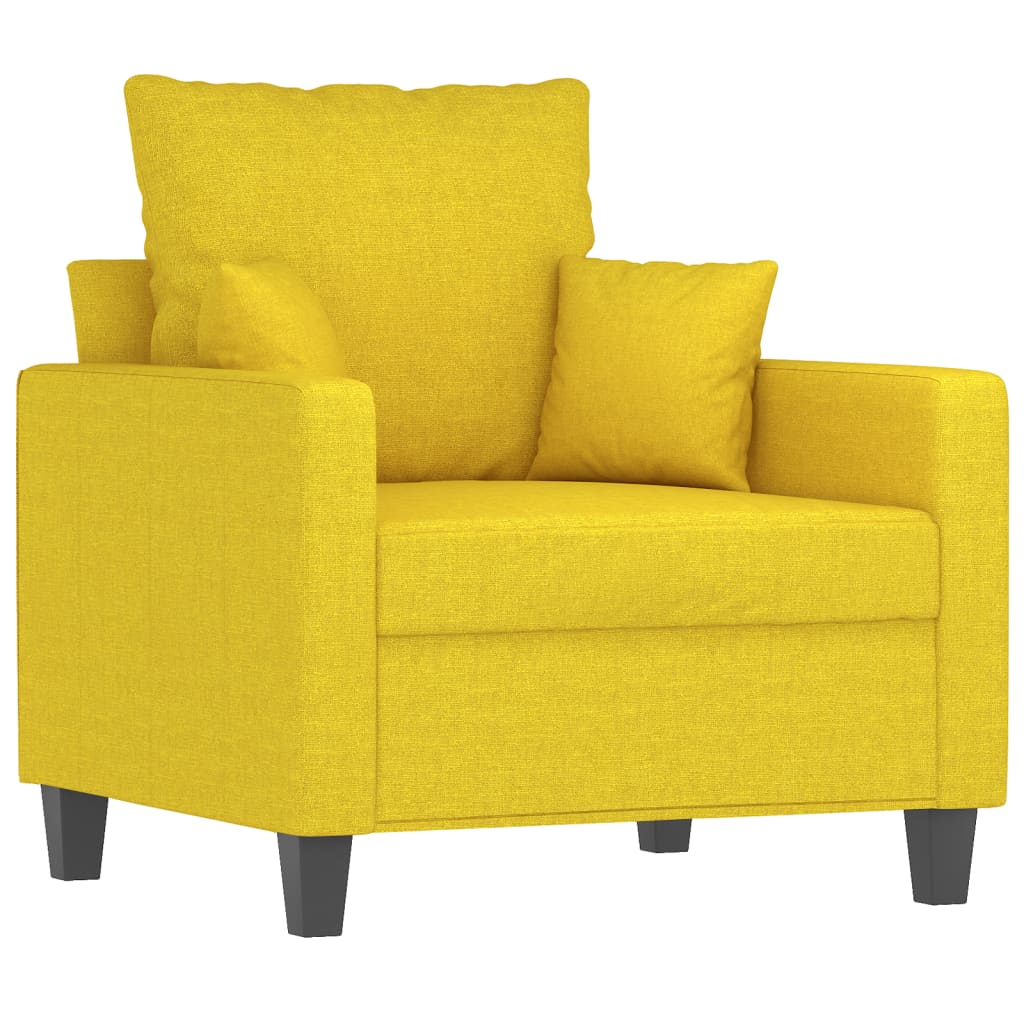 Fauteuil avec repose-pied Jaune clair 60 cm Tissu - XIOS