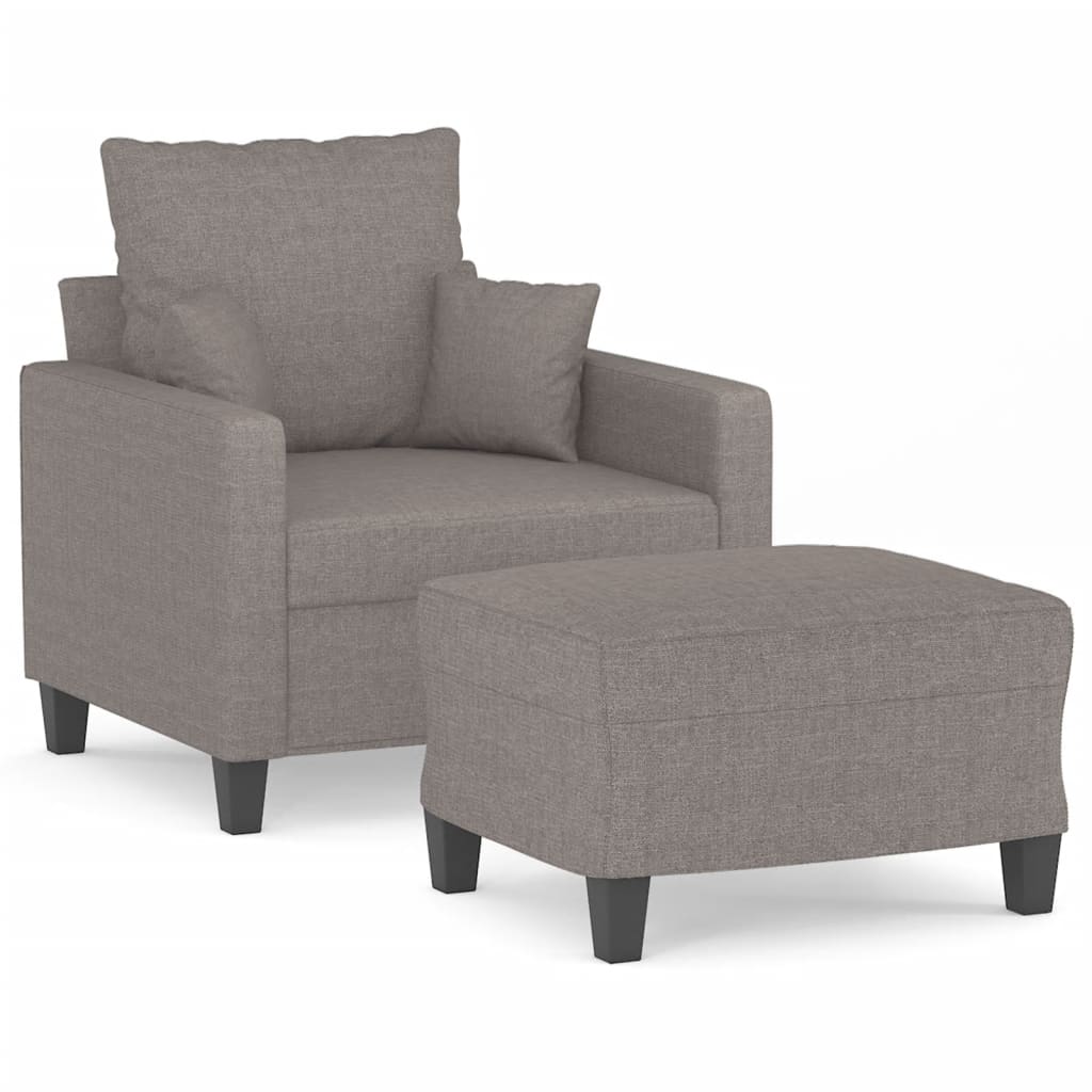 Fauteuil avec repose-pied Taupe 60 cm Tissu - XIOS