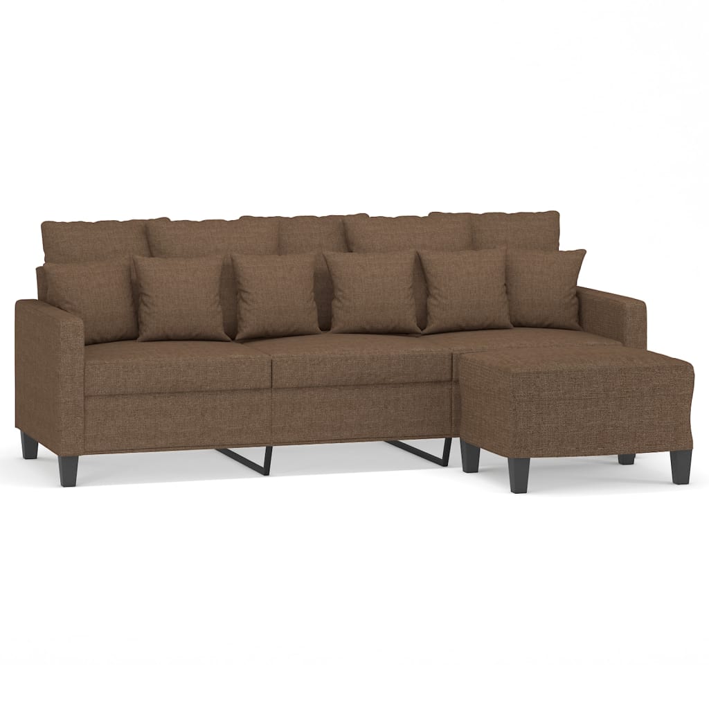 Canapé à 3 places avec repose-pieds Marron 180 cm Tissu - XIOS