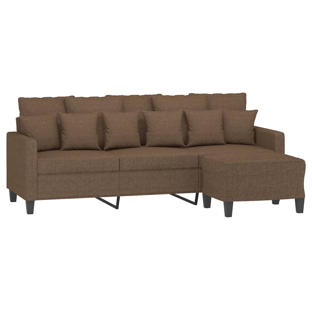 Canapé à 3 places avec repose-pieds Marron 180 cm Tissu - XIOS