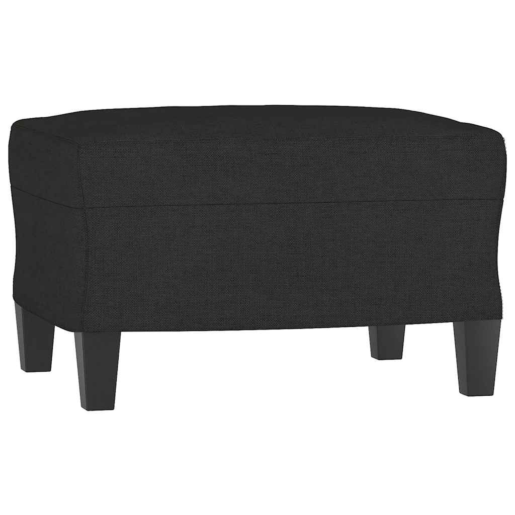 Canapé à 3 places avec repose-pieds Noir 180 cm Tissu - XIOS