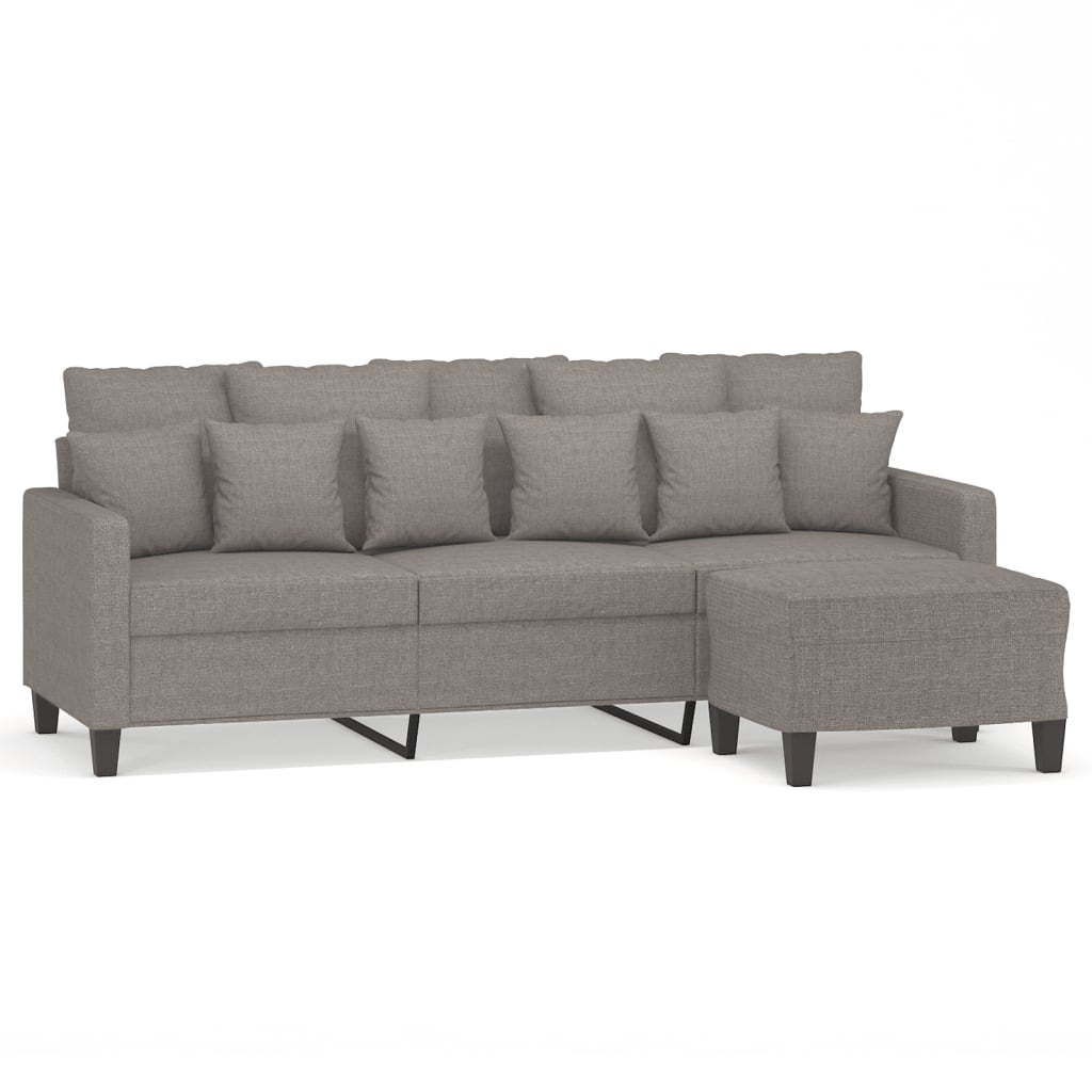 Canapé à 3 places avec repose-pieds Taupe 180 cm Tissu