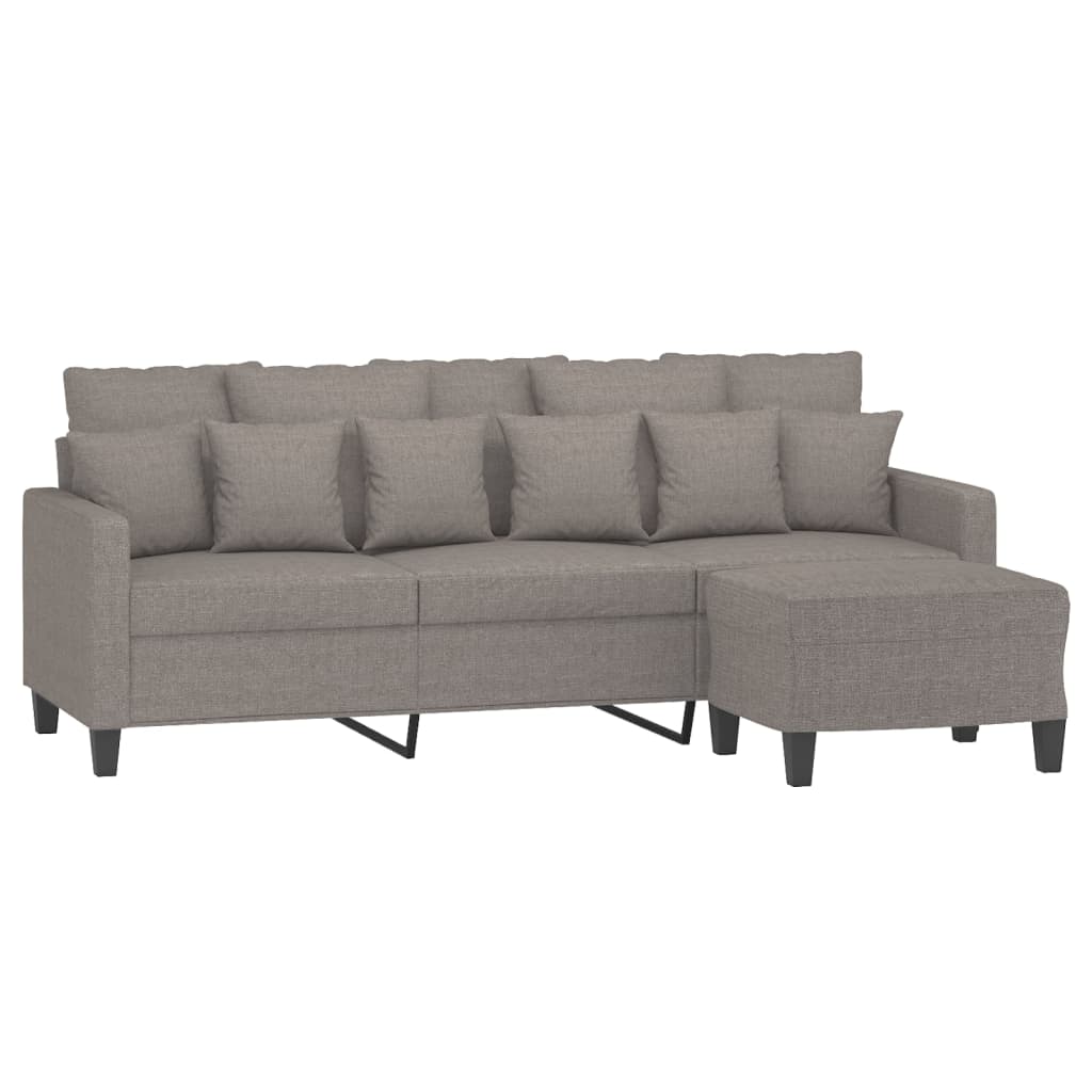 Canapé à 3 places avec repose-pieds Taupe 180 cm Tissu - XIOS