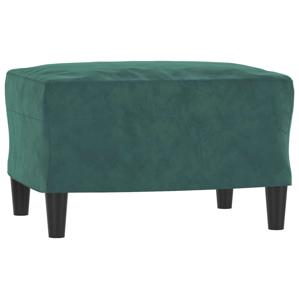 Fauteuil avec repose-pied Vert foncé 60 cm Velours - XIOS