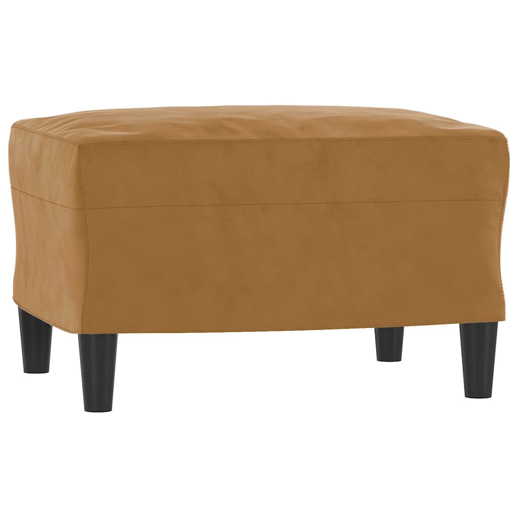Fauteuil avec repose-pied Marron 60 cm Velours - XIOS