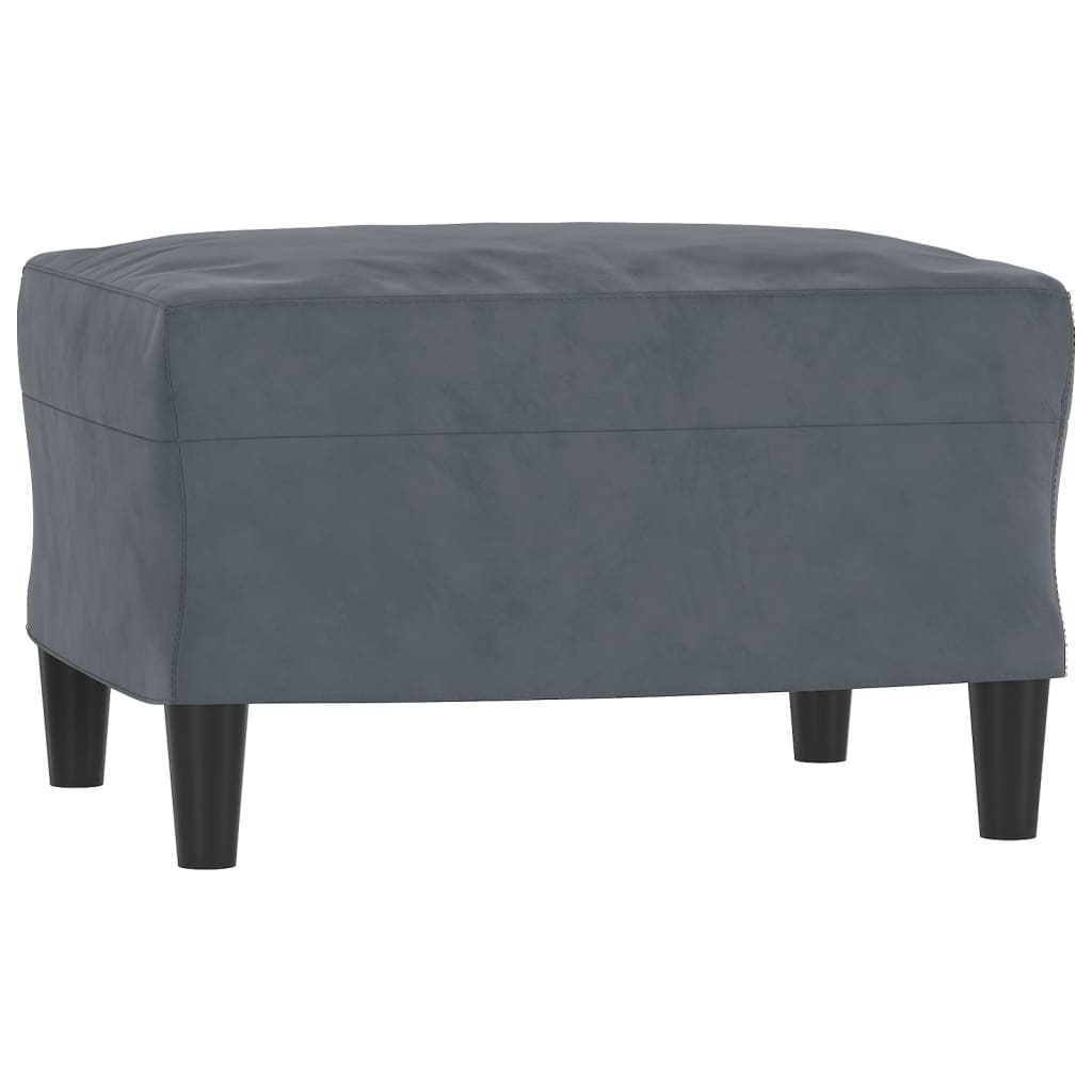 Canapé à 3 places avec repose-pieds Gris foncé 180 cm Velours - XIOS