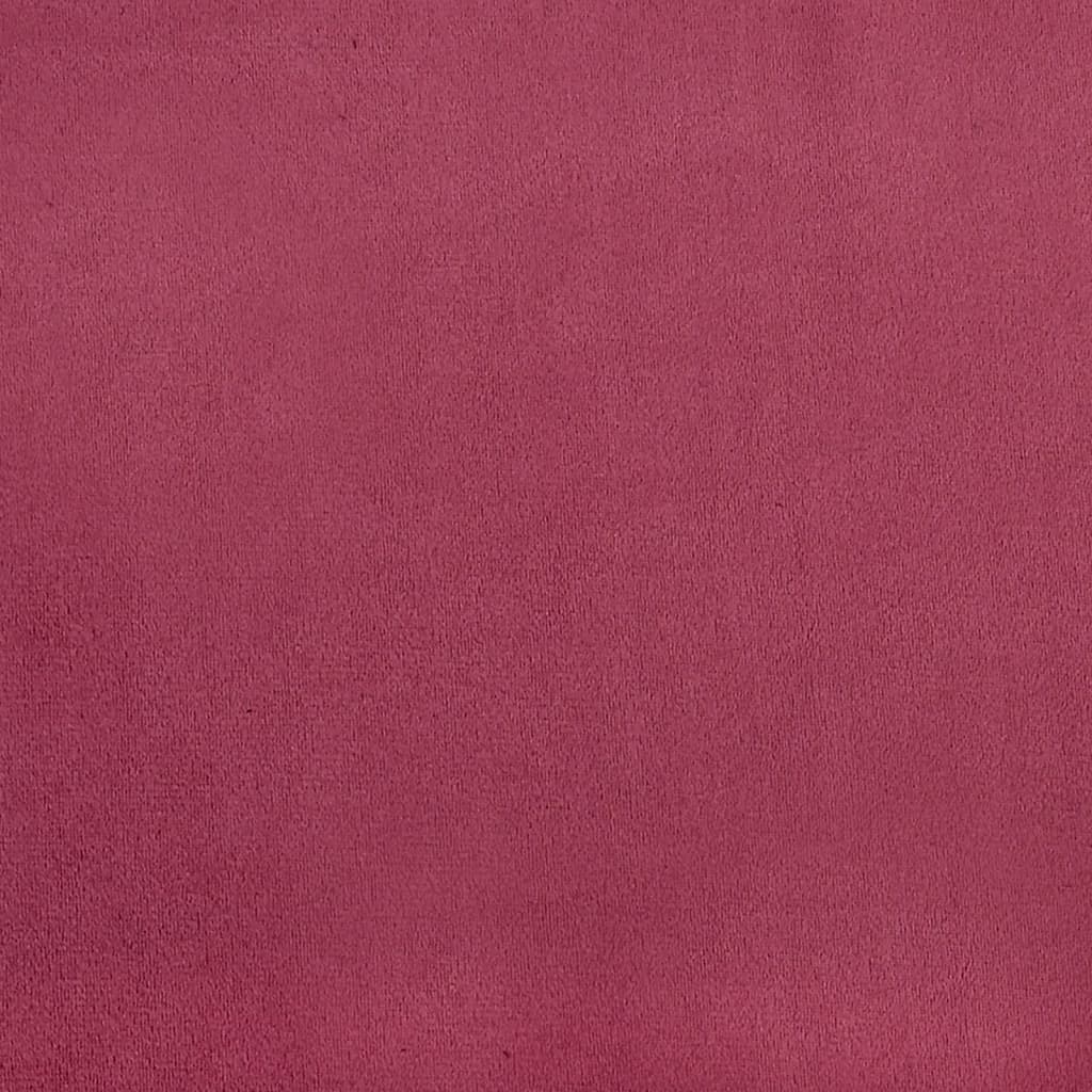 Canapé à 3 places et repose-pieds Rouge bordeaux 180 cm Velours - XIOS