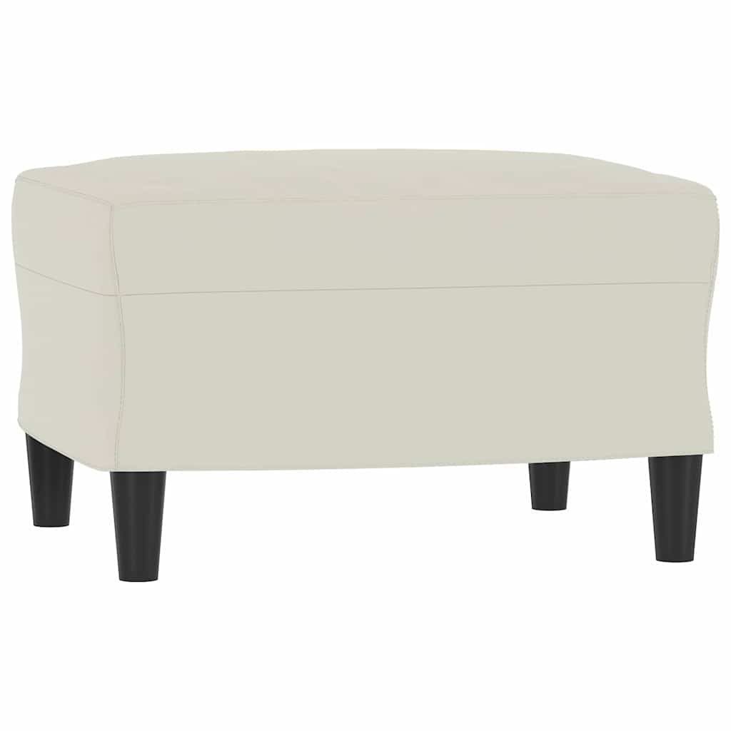 Canapé à 3 places avec repose-pieds Crème 180 cm Velours - XIOS