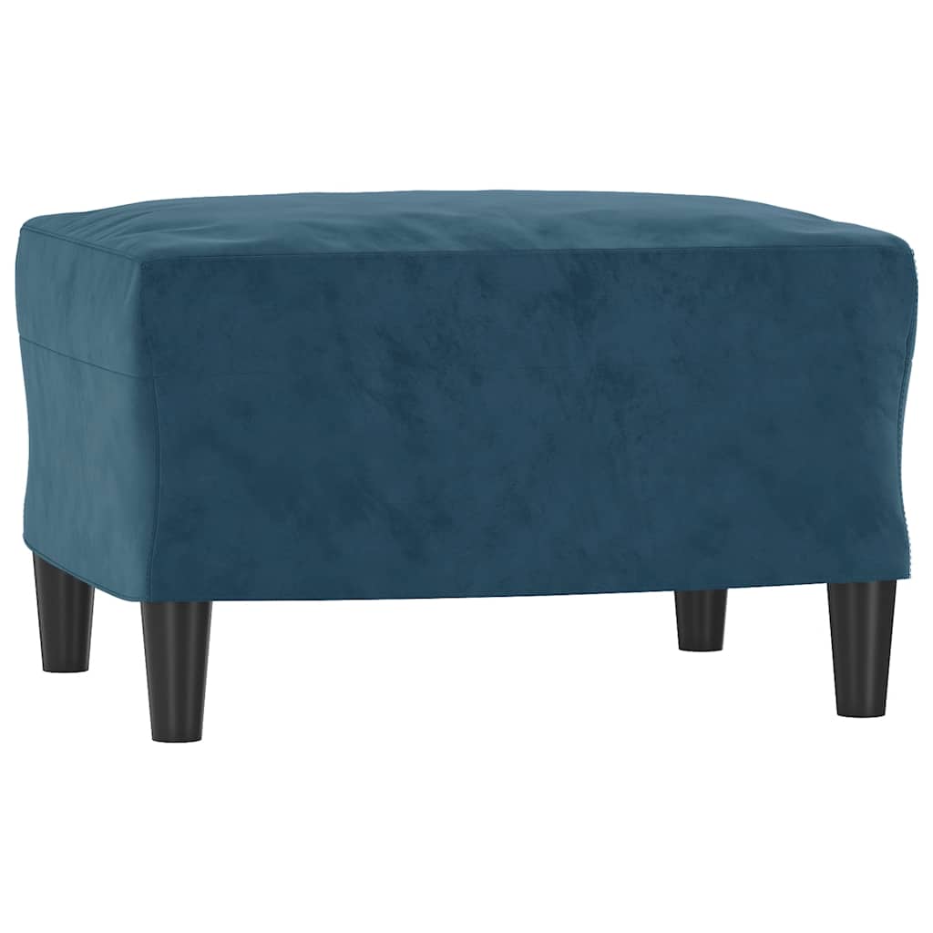 Canapé à 3 places avec repose-pieds Bleu 180 cm Velours - XIOS