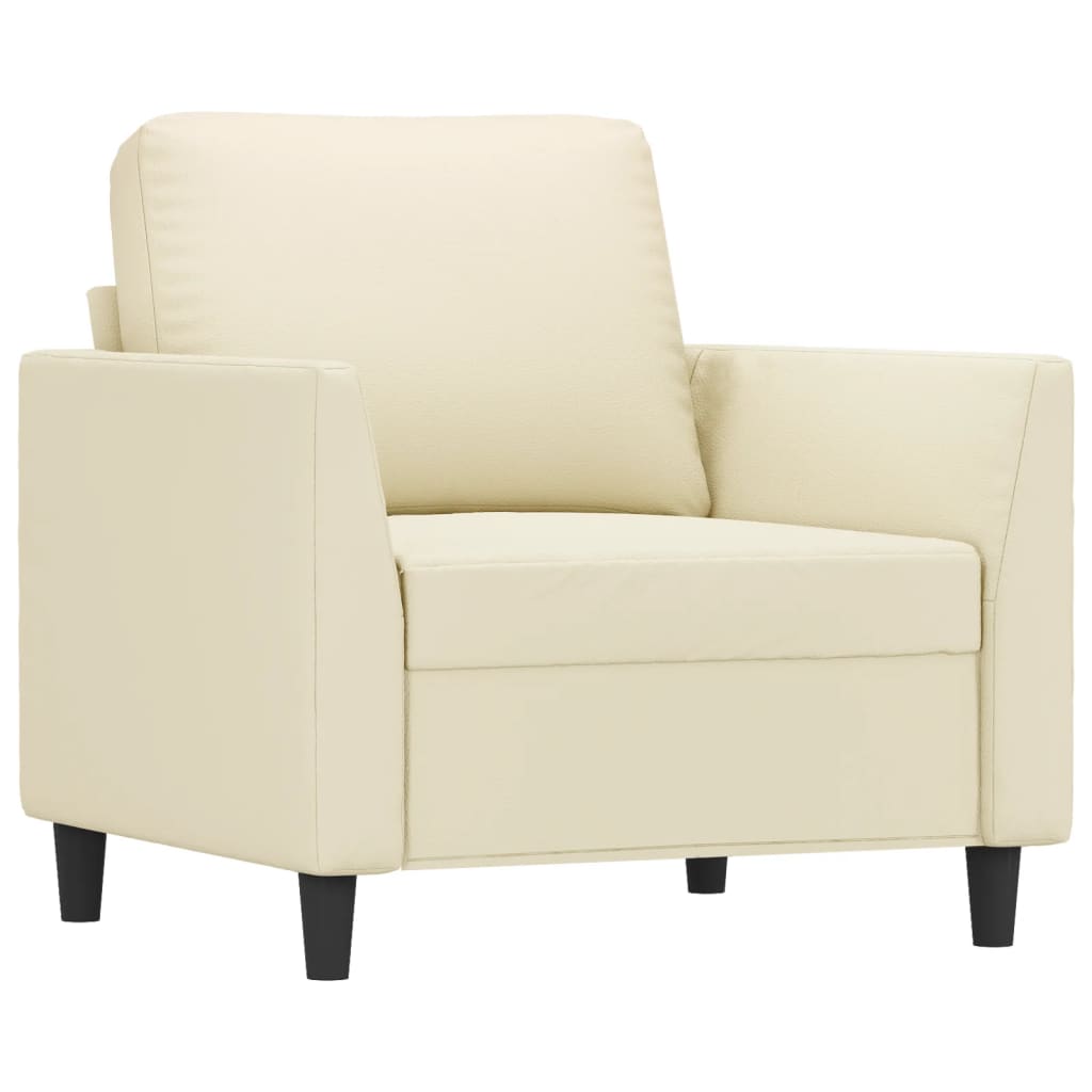 Fauteuil avec repose-pied Crème 60 cm Similicuir - XIOS