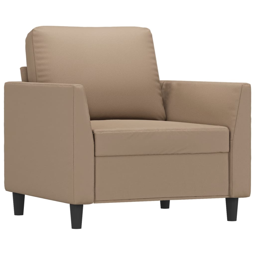 Fauteuil avec repose-pied Cappuccino 60 cm Similicuir - XIOS