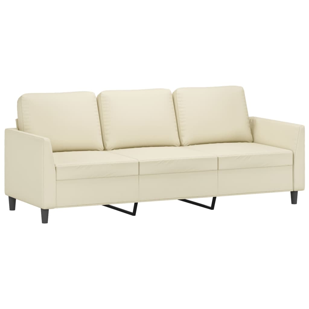 Canapé à 3 places avec repose-pieds Crème 180 cm Similicuir - XIOS