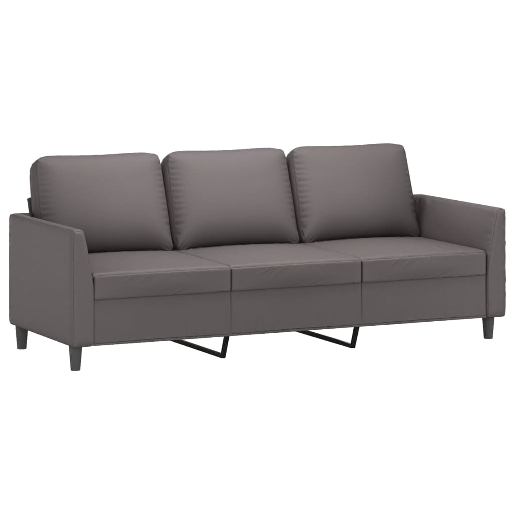 Canapé à 3 places avec repose-pieds Gris 180 cm Similicuir - XIOS