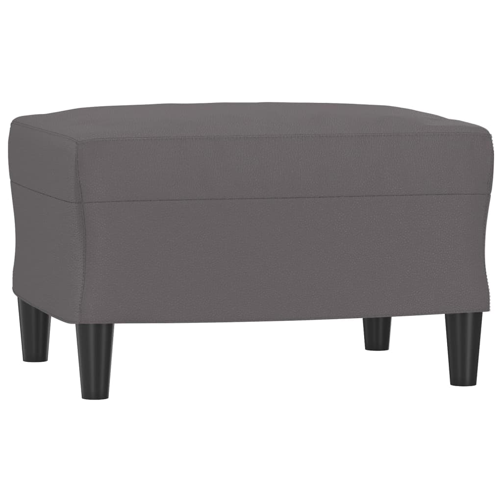 Canapé à 3 places avec repose-pieds Gris 180 cm Similicuir - XIOS