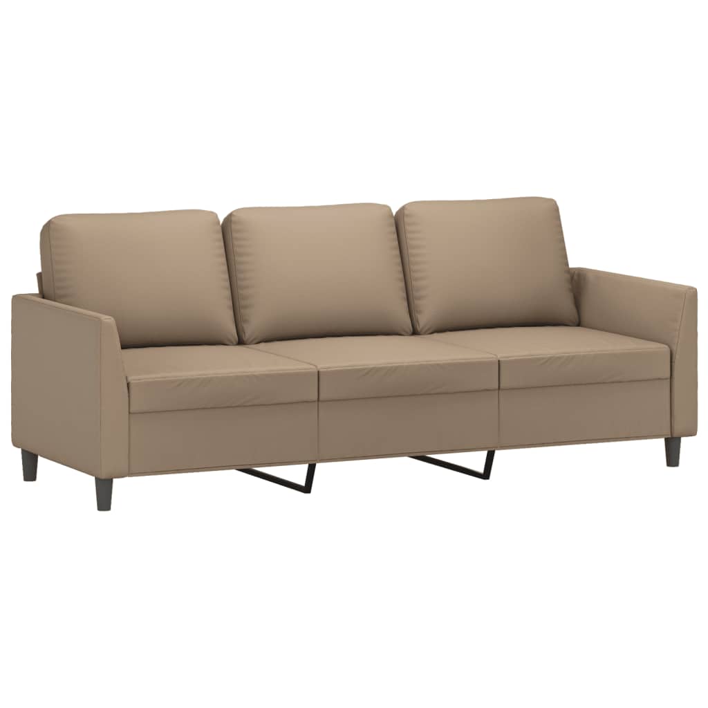 Canapé à 3 places avec repose-pieds Cappuccino 180cm Similicuir - XIOS