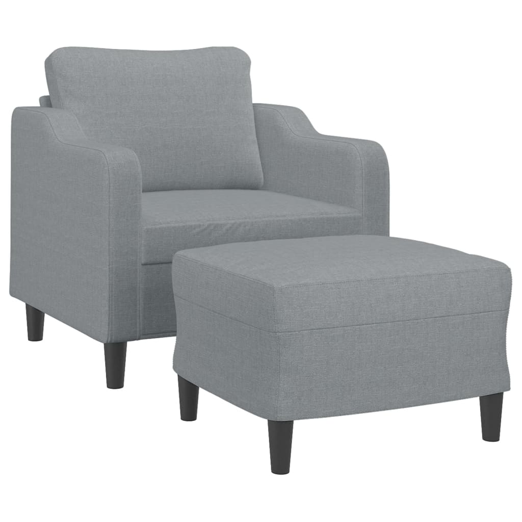 Fauteuil avec repose-pied Gris clair 60 cm Tissu - XIOS