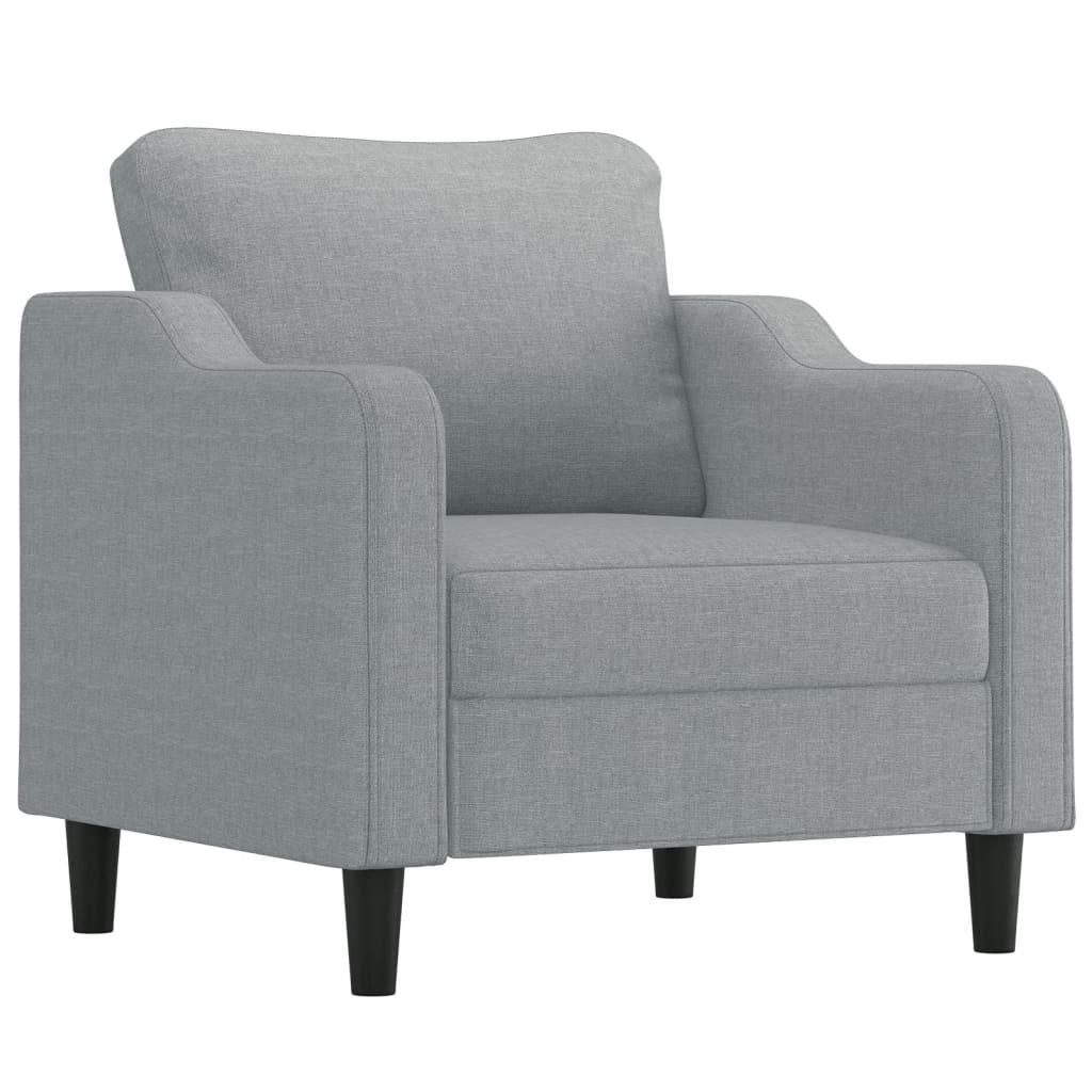Fauteuil avec repose-pied Gris clair 60 cm Tissu - XIOS
