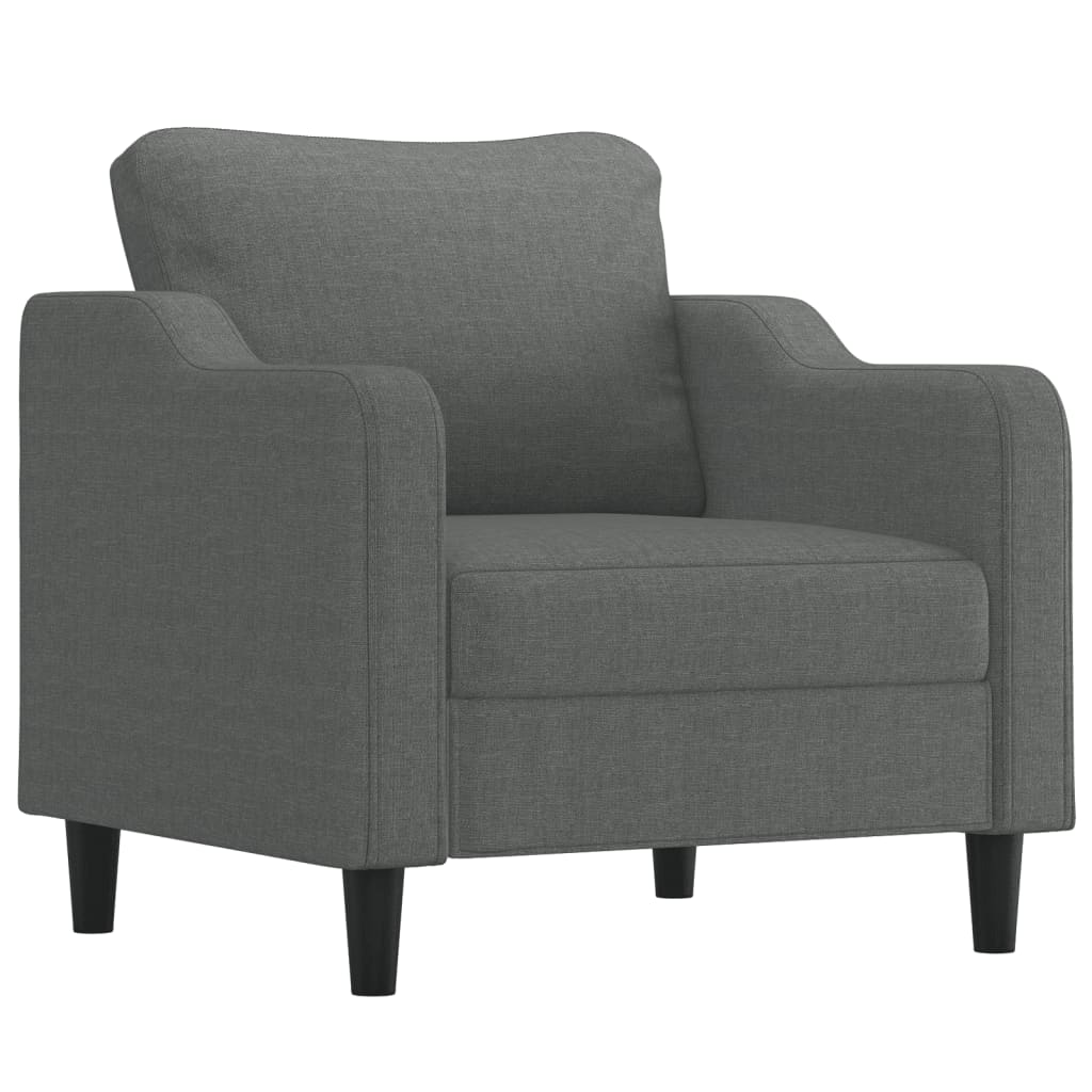 Fauteuil avec repose-pied Gris foncé 60 cm Tissu - XIOS