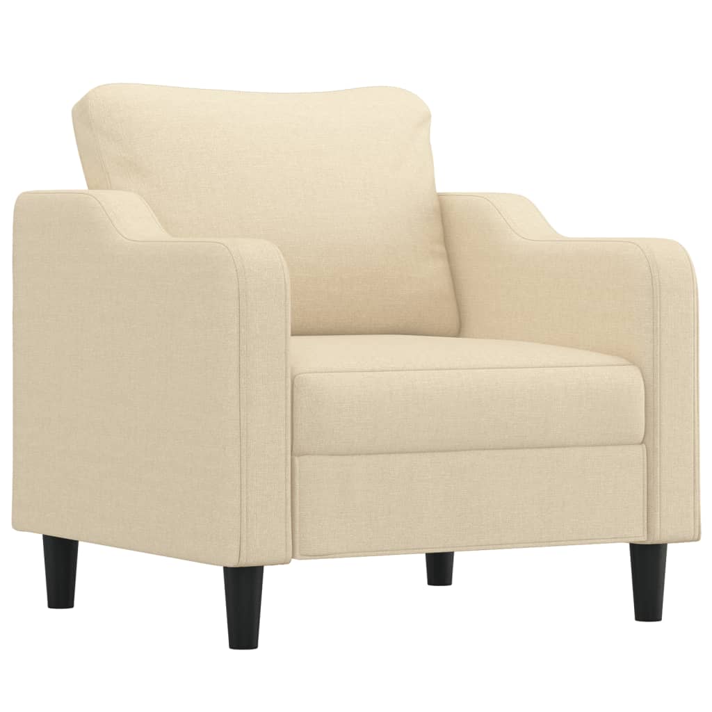 Fauteuil avec repose-pied Crème 60 cm Tissu - XIOS