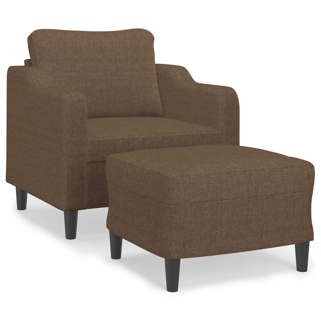 Fauteuil avec repose-pied Marron 60 cm Tissu - XIOS