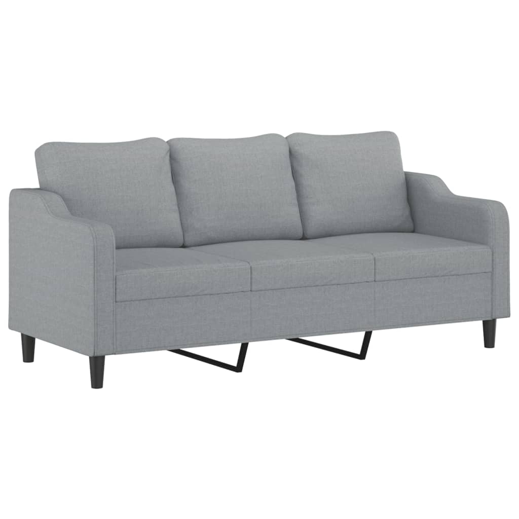Canapé à 3 places avec repose-pieds Gris clair 180 cm Tissu - XIOS