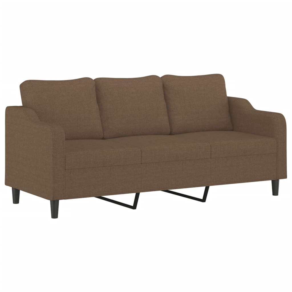 Canapé à 3 places avec repose-pieds Marron 180 cm Tissu - XIOS