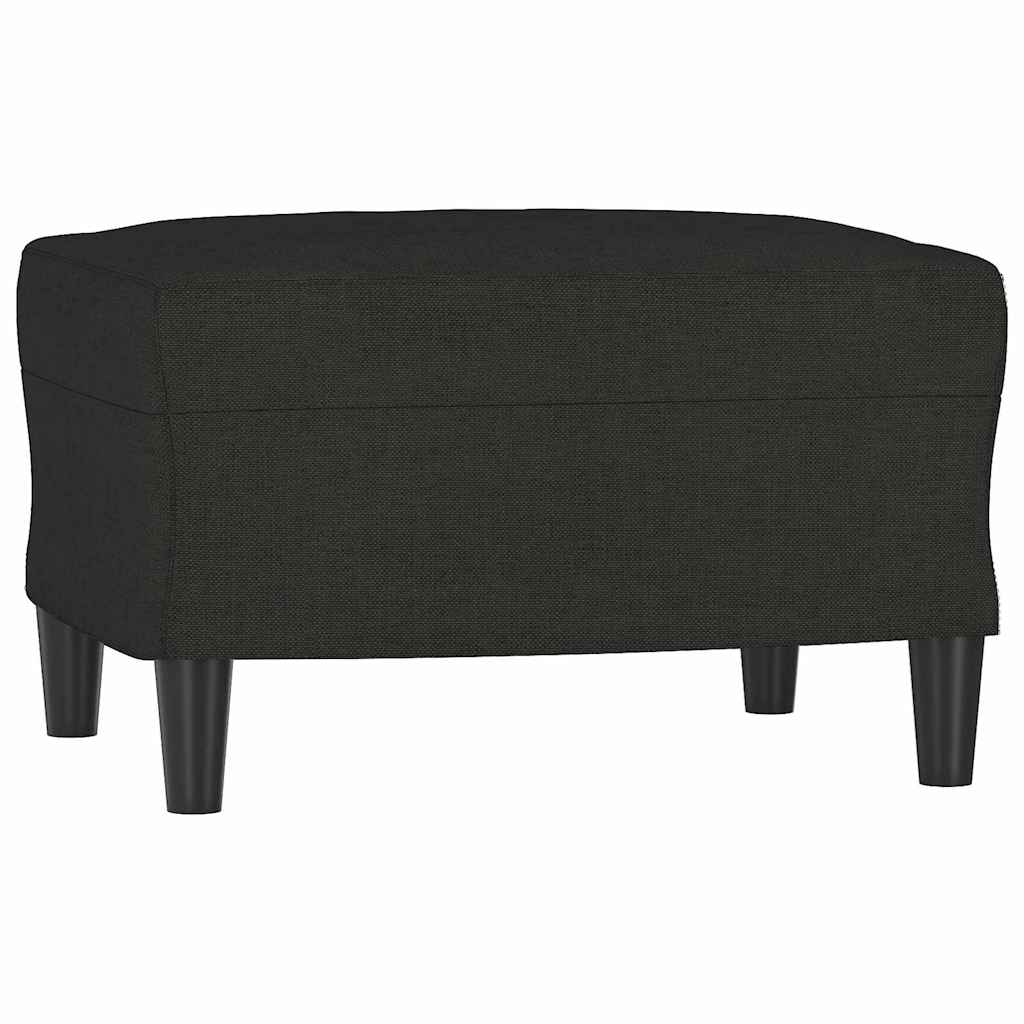 Canapé à 3 places avec repose-pieds Noir 180 cm Tissu - XIOS