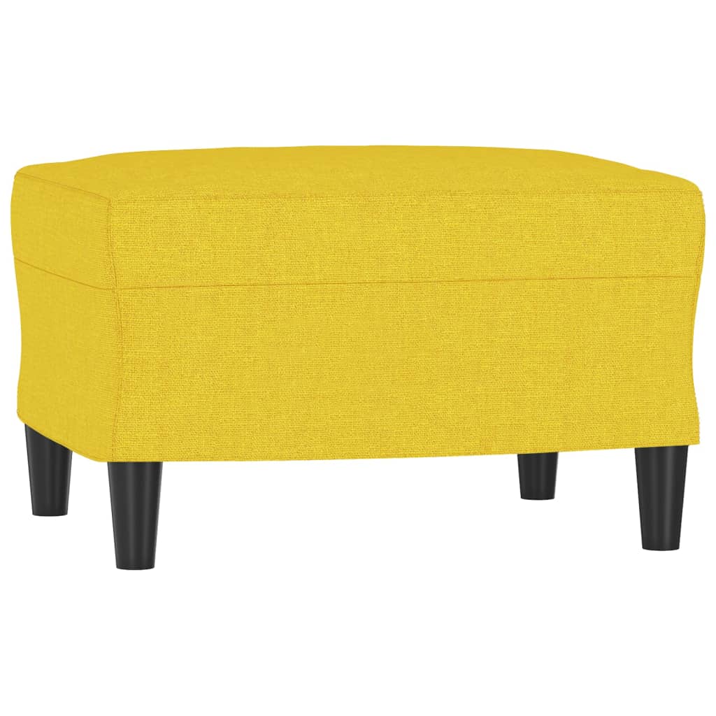 Canapé à 3 places avec repose-pieds Jaune clair 180 cm Tissu - XIOS